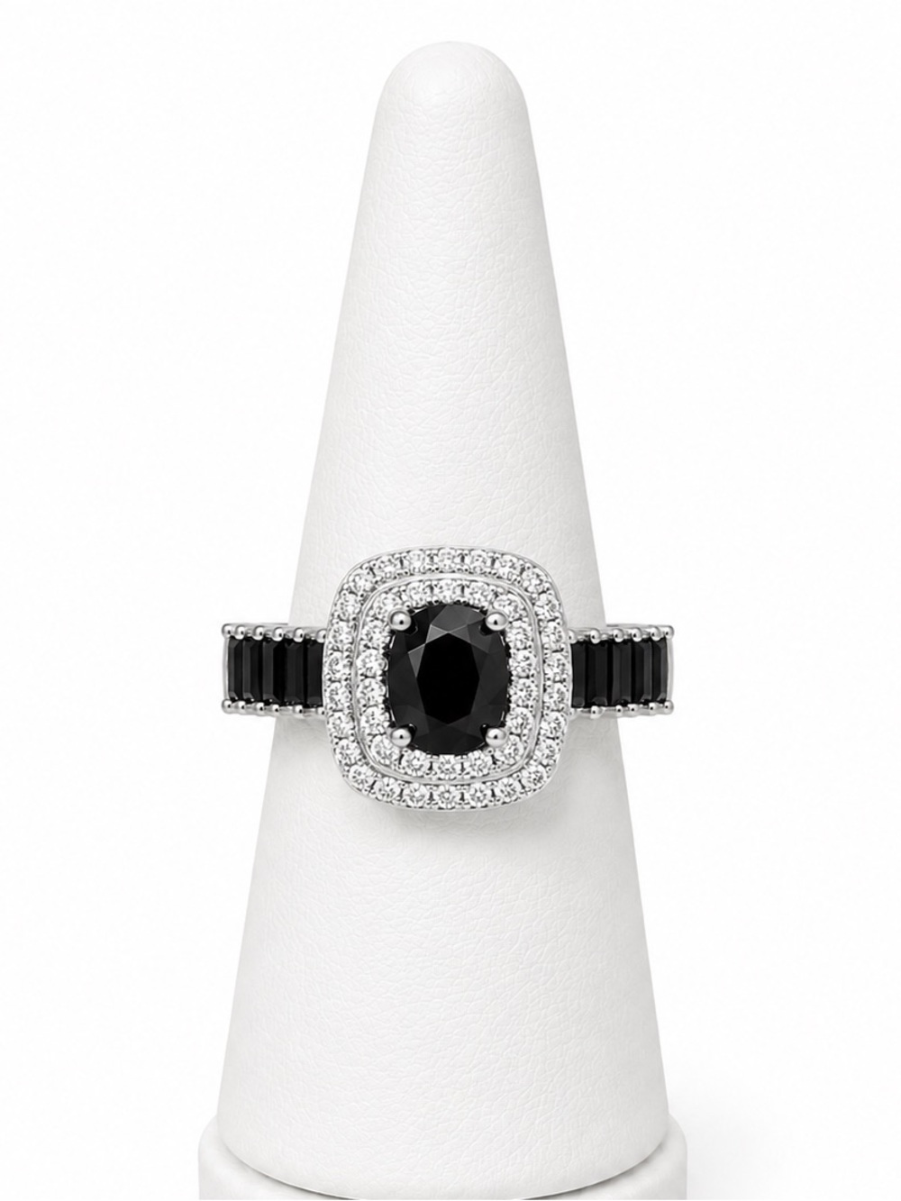 Black Cubic Zirconia statement ring size 9